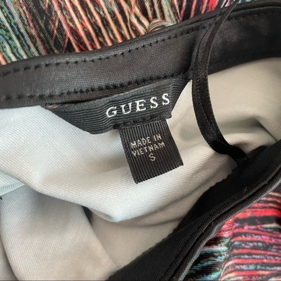 GUESS Multicolor Abstract Print Strappy Cowl Cutout Top - Picture 5 of 5